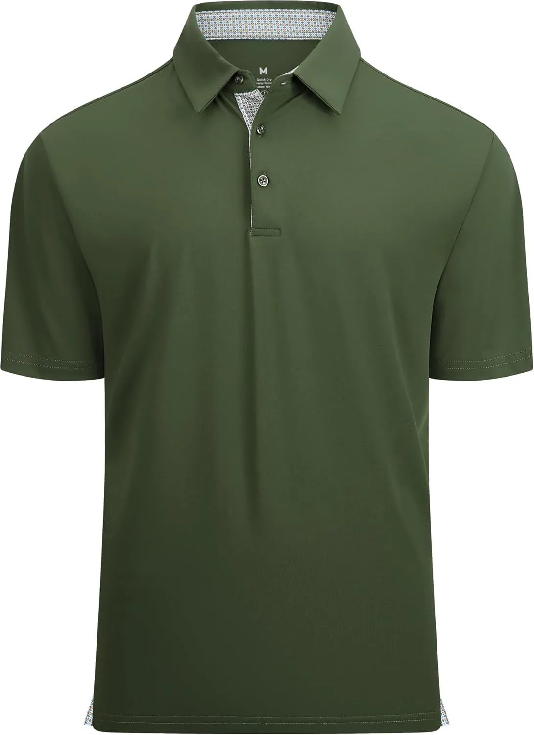 Alex Vando Mens Golf Shirt Moisture Wicking Quick-Dry Solid Short Sleeve Polo Shirts for Men