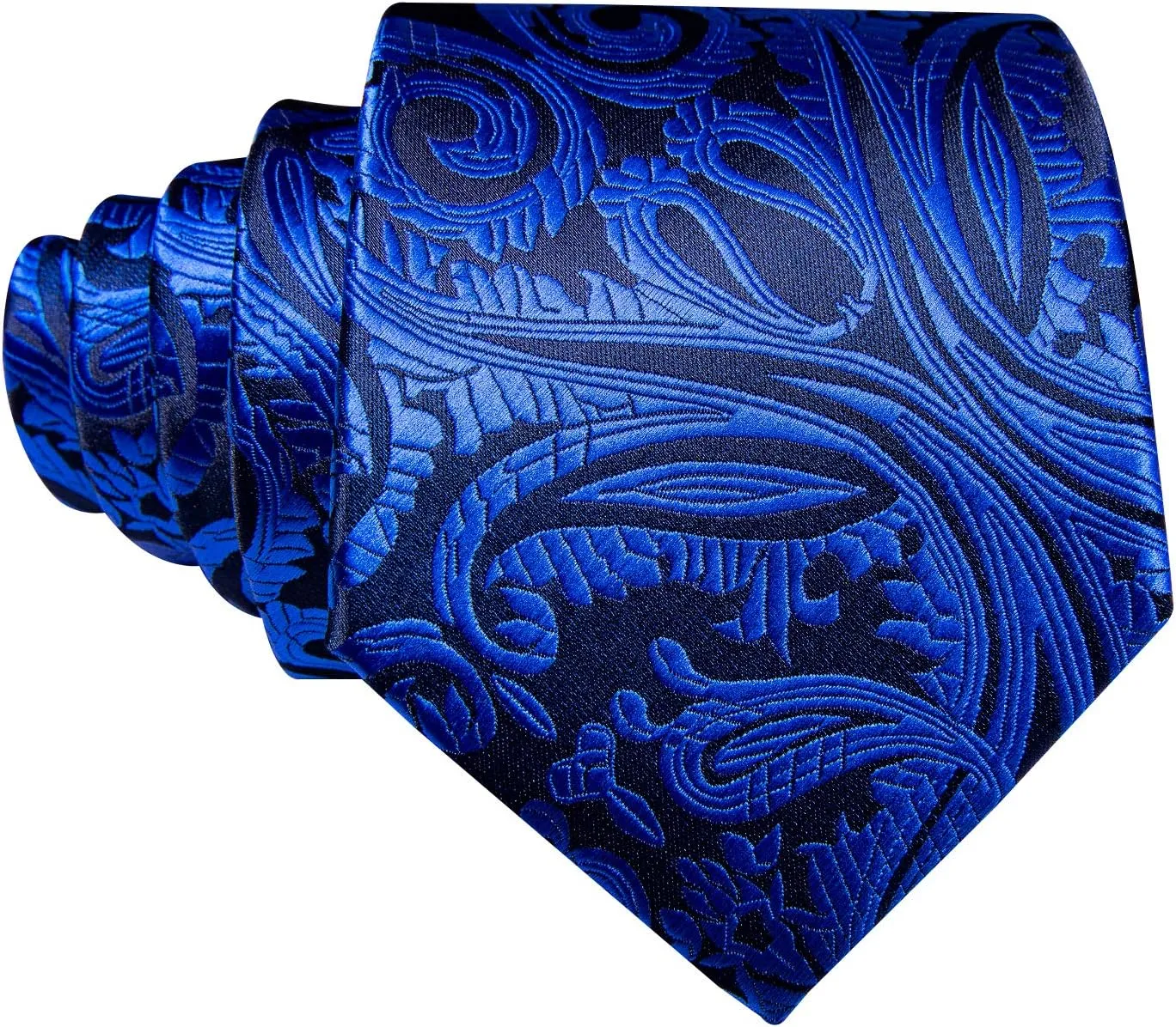 Barry.Wang Men Ties Paisley Woven Silk Necktie Set with Pocket Suqare Cufflinks Formal