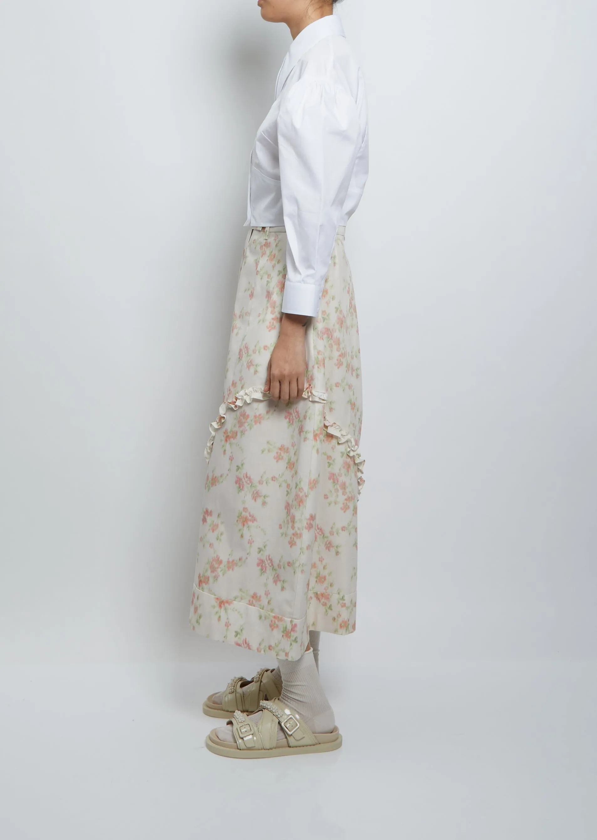 Cropped Sculpted Shirt — White