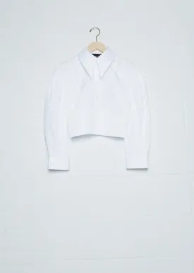 Cropped Sculpted Shirt — White