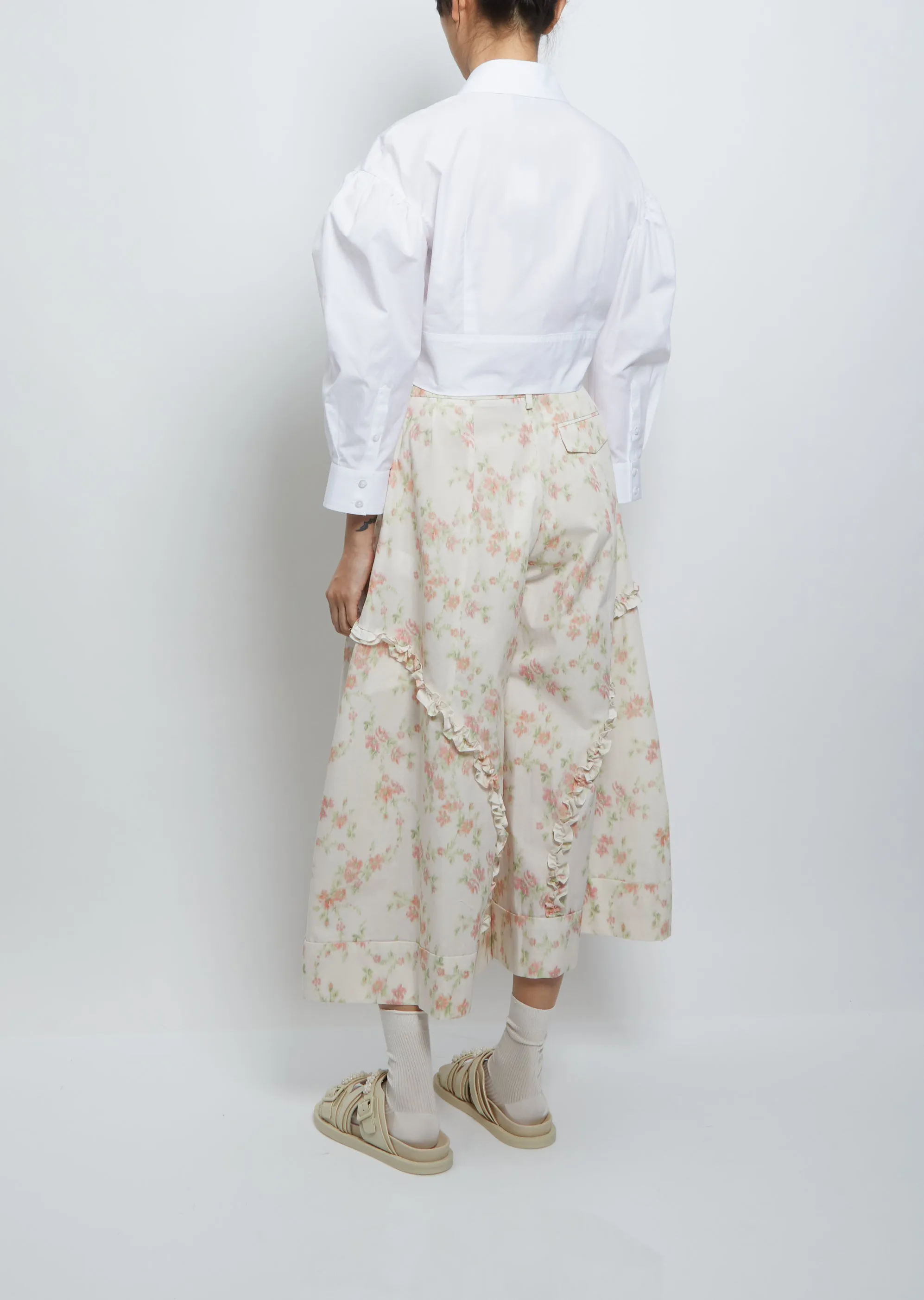 Cropped Sculpted Shirt — White