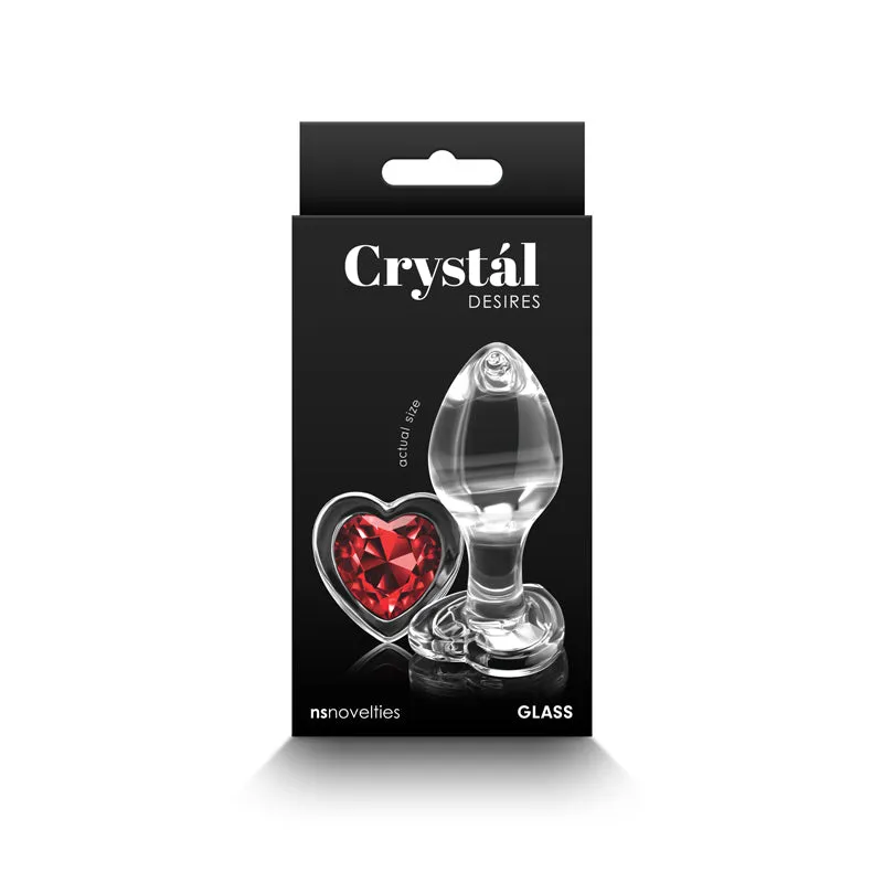Crystal Desires Glass Heart Butt Plug Medium