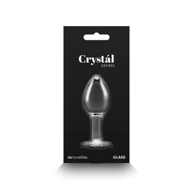 Crystal Desires Glass Heart Butt Plug Medium