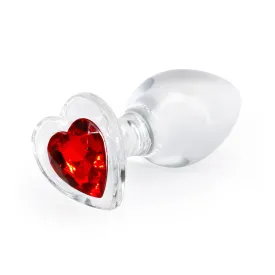 Crystal Desires Glass Heart Butt Plug Medium
