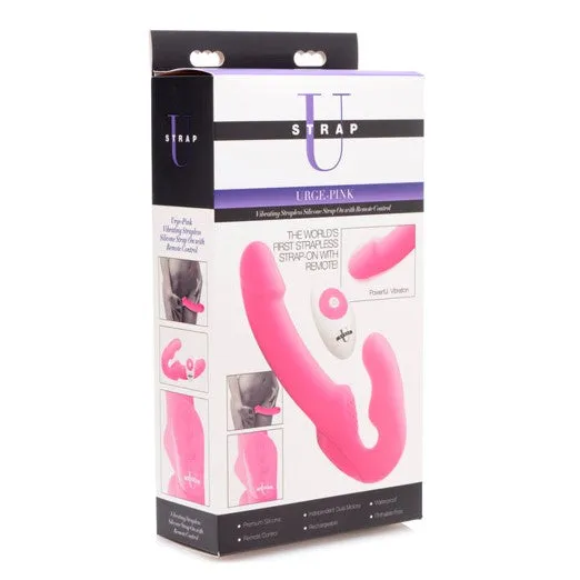 Evoke Super Rechargeable Vibrating Strapless Strap-On Pink