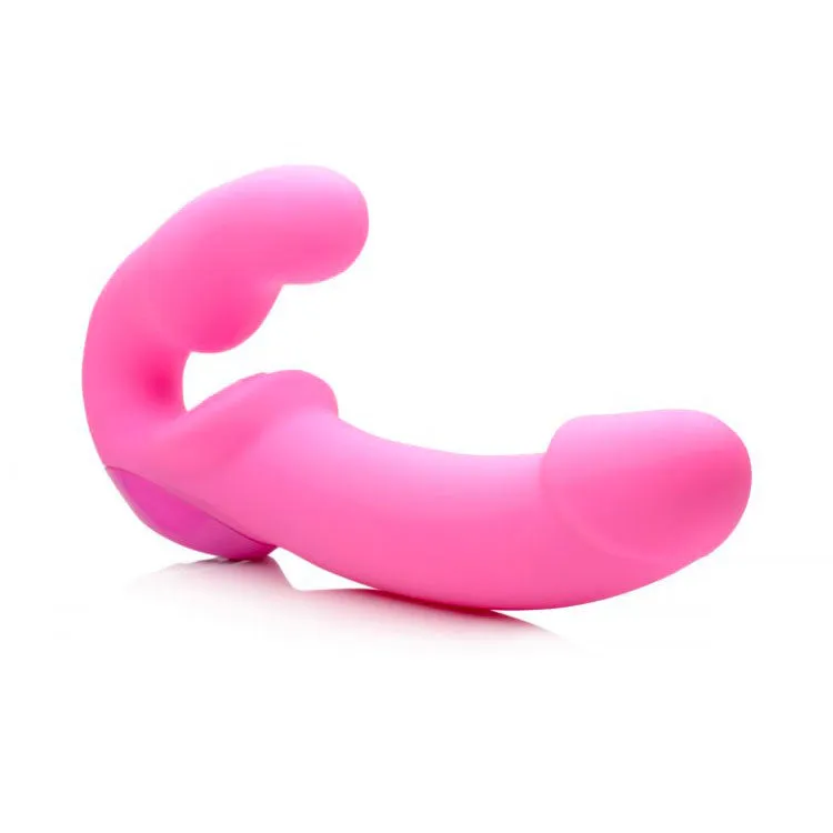 Evoke Super Rechargeable Vibrating Strapless Strap-On Pink