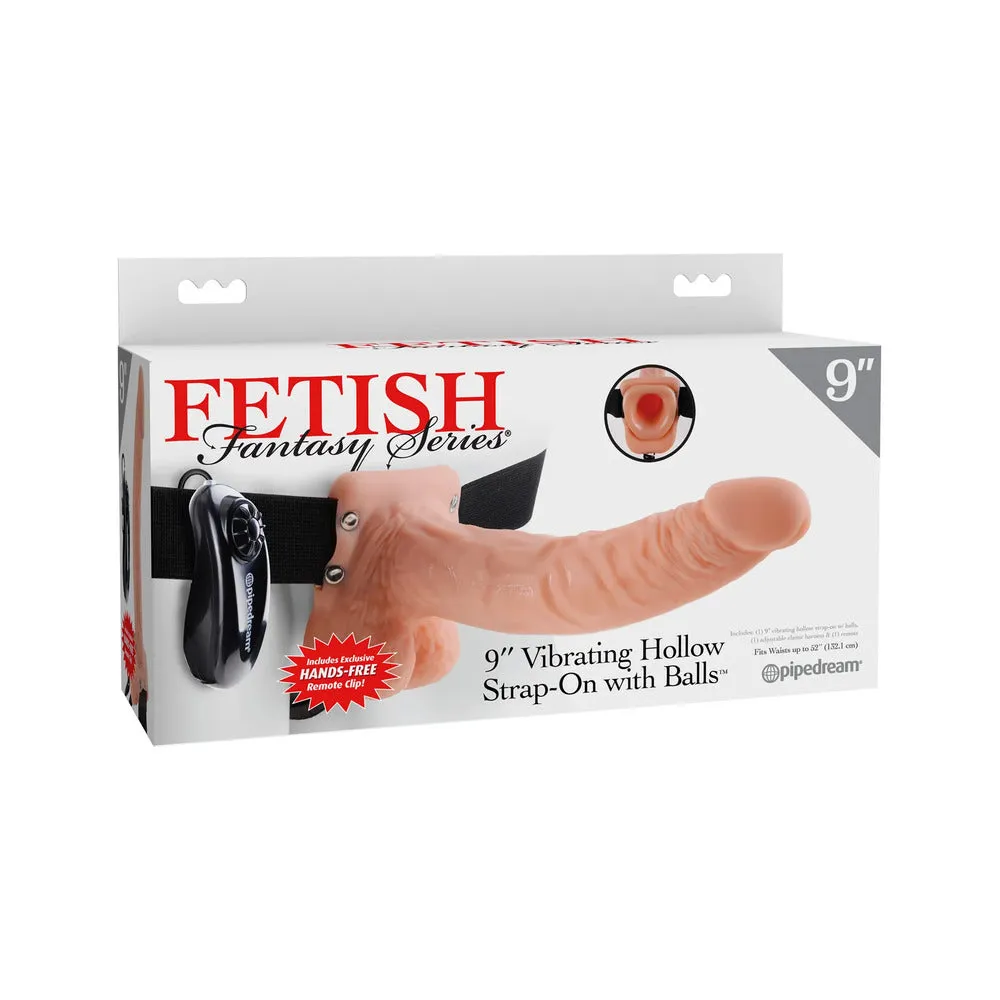 Fetish Fantasy Series 9 Inch Vibrating Hollow Strap-On Flesh