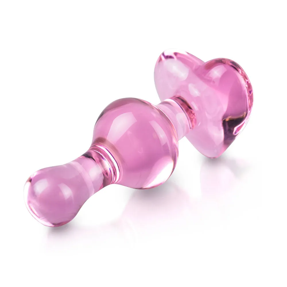 Icicles No. 75 Pink Heart Glass Butt Plug