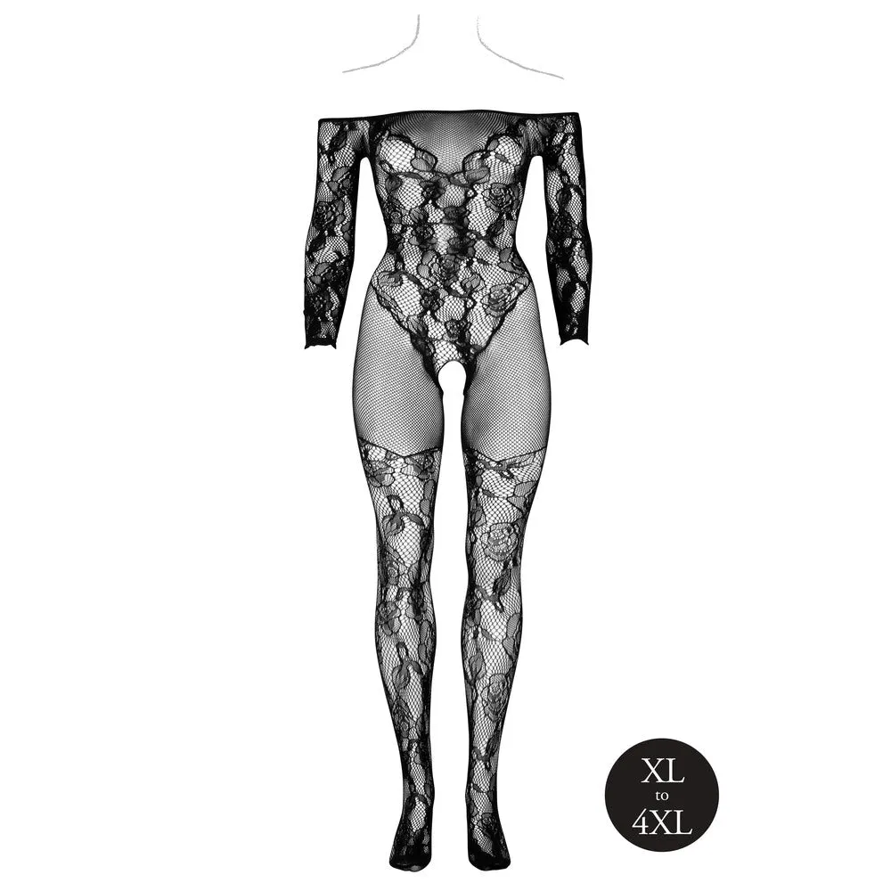 Le Desir Bodystocking With Off Shoulder Long Sleeves Size 14 To 20