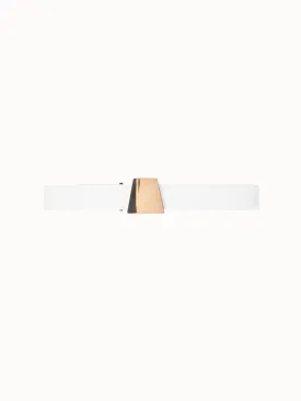 Leather Belt with Gold Trapezoid Buckle