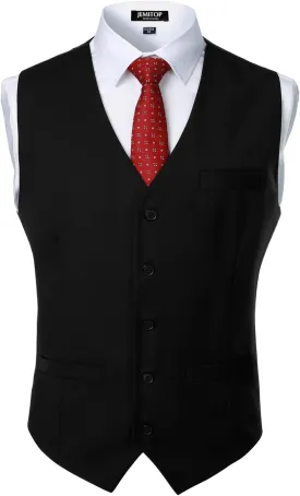Men's Classic Slim Fit Dress Vest Formal Wedding Prom Tuxedo Suit Vest with Pocket