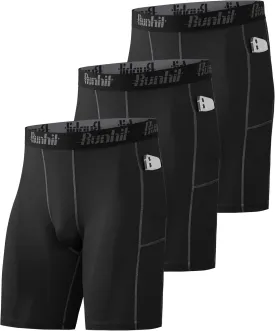 Runhit Compression Shorts Men Underwear Spandex Running Shorts Workout Athletic