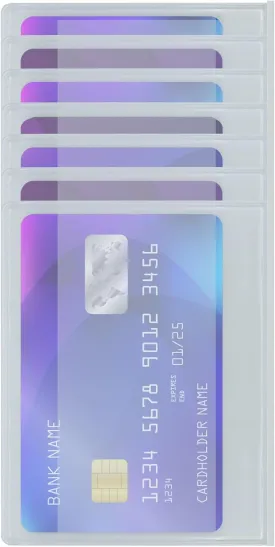 SET OF 2 Wallet Inserts Replacement 6 Page Card Holder for Bifold or Trifolds Wallet