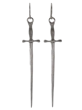 The Silvet Long Dagger Earrings - Silver