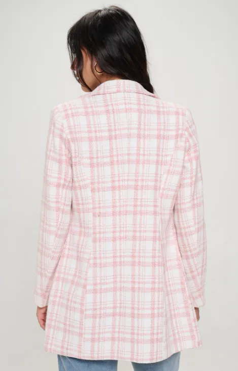 W459R1 - Plaid Vegan Wool Coat