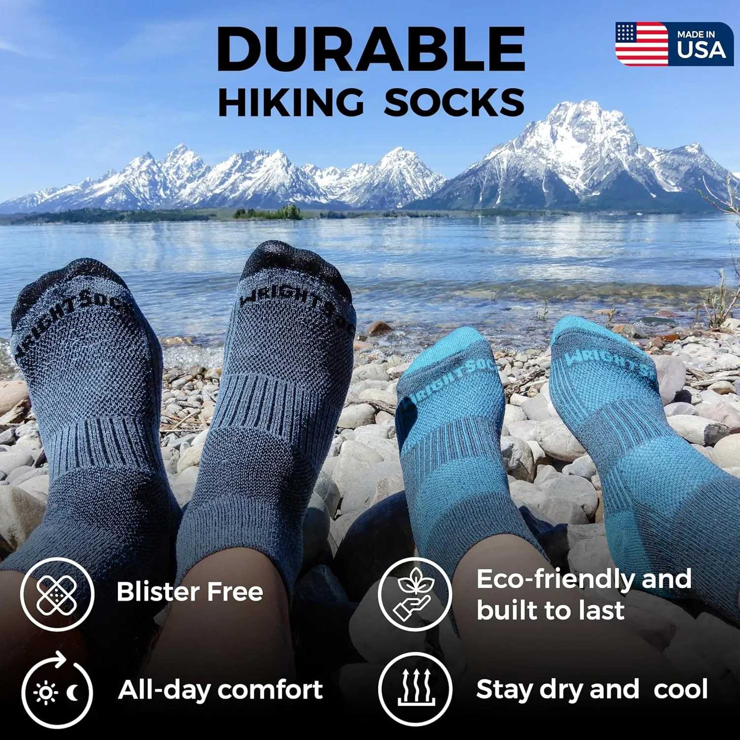 Wrightsock Explore Quarter Hiking Socks for Men and Women ?C Cushioned, Eco-Friendly Anti Blister Socks - American Made
